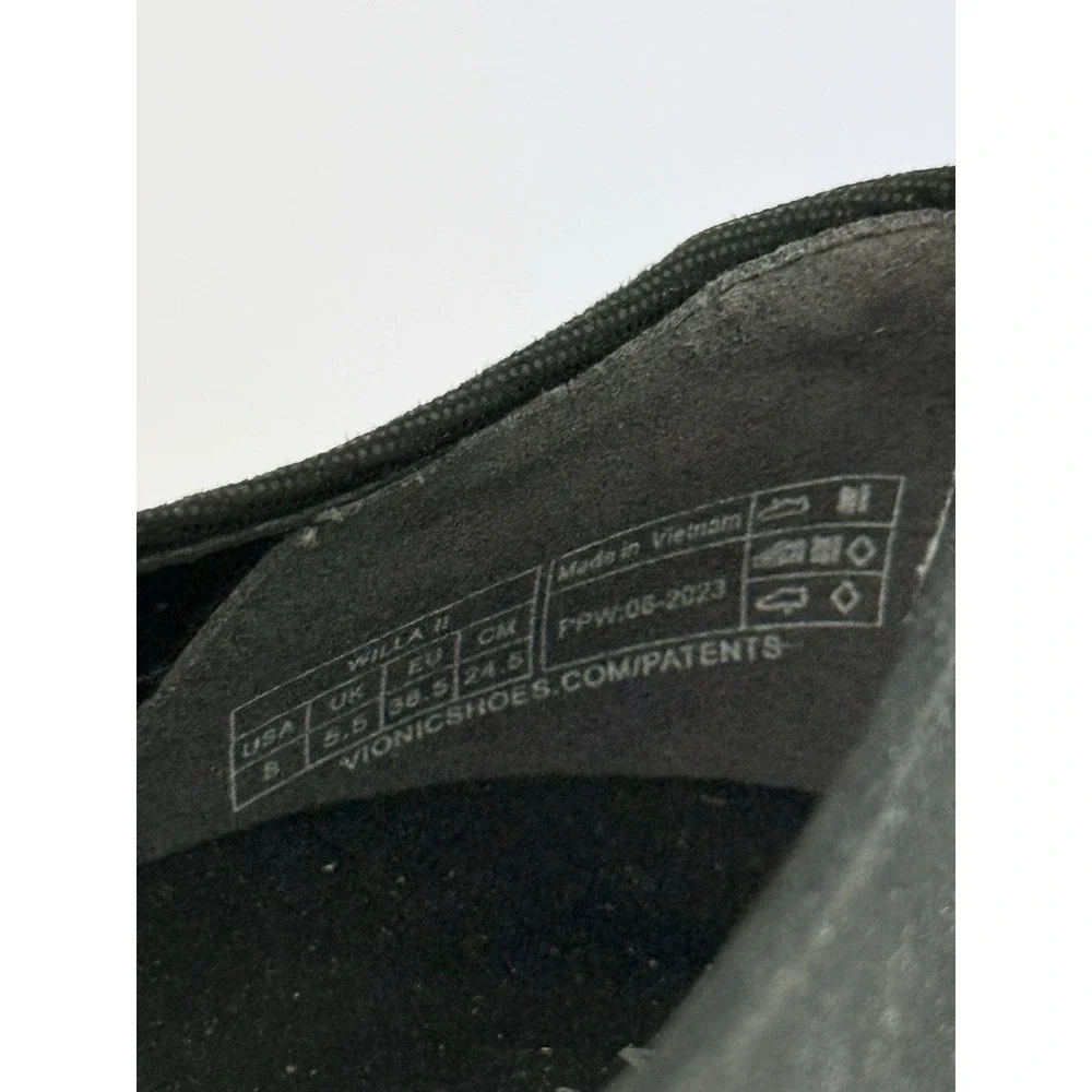 Vionic Willa II Loafer Shoe Size 8 Black Shimmer Slip On Flats Comfort Support